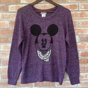 Disney Parks Mickey Mouse Long Sleeve Sweater Women’s Medium Purple Kidcore